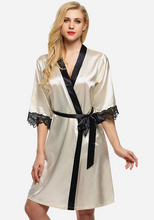 Load image into Gallery viewer, Imogen Lace Satin Kimono