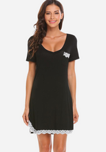 Load image into Gallery viewer, Izyan V-Neck Short Sleeve Nightdress