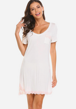 Load image into Gallery viewer, Izyan V-Neck Short Sleeve Nightdress