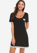 Load image into Gallery viewer, Izyan V-Neck Short Sleeve Nightdress