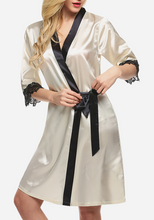 Load image into Gallery viewer, Imogen Lace Satin Kimono