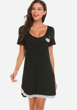 Load image into Gallery viewer, Izyan V-Neck Short Sleeve Nightdress