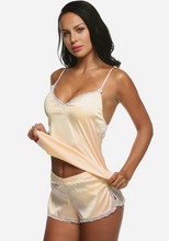 Load image into Gallery viewer, Zerah Satin V-Neck Pajamas