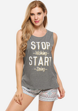 Load image into Gallery viewer, Elisabeti Letter Print Tank Top &amp; Shorts