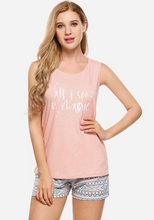 Load image into Gallery viewer, Elisabeti Letter Print Tank Top &amp; Shorts