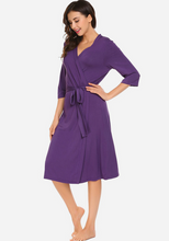 Load image into Gallery viewer, Zerisa Loose V Neck Self Belt Robe