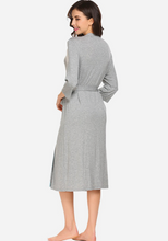 Load image into Gallery viewer, Zerisa Loose V Neck Self Belt Robe