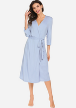 Load image into Gallery viewer, Zerisa Loose V Neck Self Belt Robe
