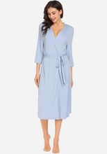 Load image into Gallery viewer, Zerisa Loose V Neck Self Belt Robe