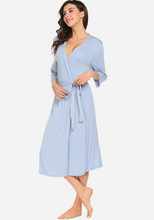 Load image into Gallery viewer, Zerisa Loose V Neck Self Belt Robe