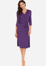 Load image into Gallery viewer, Zerisa Loose V Neck Self Belt Robe