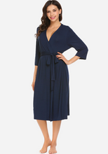 Load image into Gallery viewer, Zerisa Loose V Neck Self Belt Robe