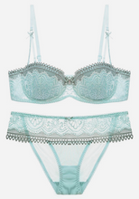 Load image into Gallery viewer, Mana Half Cup Ultra-Thin Lace Bra Set