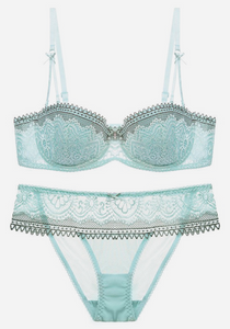 Mana Half Cup Ultra-Thin Lace Bra Set