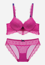Load image into Gallery viewer, Winflower Lace Deep V Hollow Bra Set